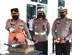 Satlantas Polres Bulukumba Musnahkan Ratusan Knalpot Racing