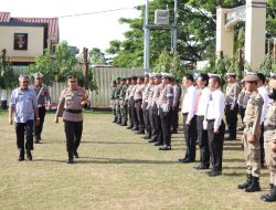 Kapolres Didampingi Sekda Pimpin Apel Gelar Pasukan Operasi Lilin Jelang Nataru