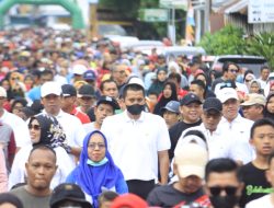 Kapolres Bulukumba Bersama Personel Dan Bhayangkari Ikuti Gerak Jalan Santai KSP Berkat