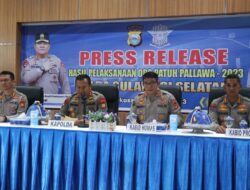 Kapolda Sulsel Pimpin Press Release hasil Operasi Patuh Pallawa 2023