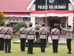 Kapolres Pimpin Upacara Pelantikan Kabag Dan Sertijab Kasat, Perwira Polres Bulukumba