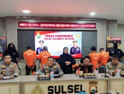 Kapolda Pimpin Konferensi Pers kasus pembunuhan Berencana di Kab Gowa