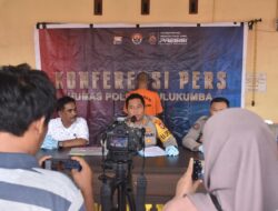 Kapolres Bulukumba Pimpin Konferensi Pers Penganiayaan Dengan Pisau Dapur