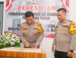 Kapolda Sulsel Irjen Pol. Yudhiawan Kunjungi Polres Tana Toraja, Berikan Arahan Kepada Personel dan Resmikan Gedung Reskrim