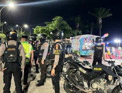 Kembali Polisi Patroli KRYD di Lokasi Pasar Malam, Imbau Warga Waspada