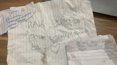 SPPG Polres Bulukumba Dapat Surat Cinta dari Siswa SMK, “Kak Sumpah Enak Sekali Masakanta”
