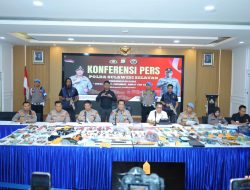Kapolda Sulsel Pimpin Konferensi Pers, Ratusan Pelaku Kejahatan Jalanan Berhasil Diungkap