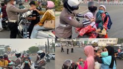 Bulukumba dikepung Asap, Polisi Bagikan Masker kepada Pengguna Jalan