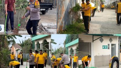 Polisi Peduli Kebersihan, Polres Bulukumba Gelar Jumat Bersih di Masjid Ibadul Makmur Taccorong
